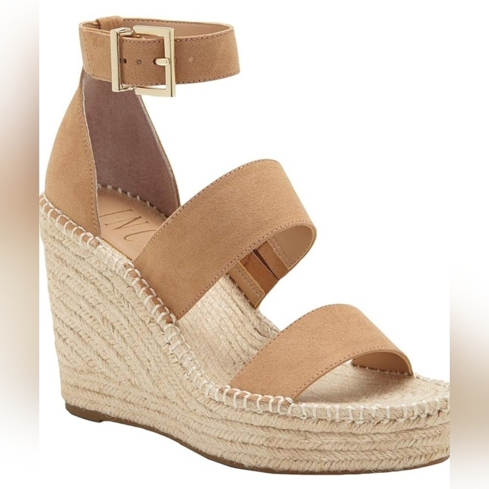 INC Womens Catiana Platform Ankle Strap‎ Wedge Sandals Size 8.5M